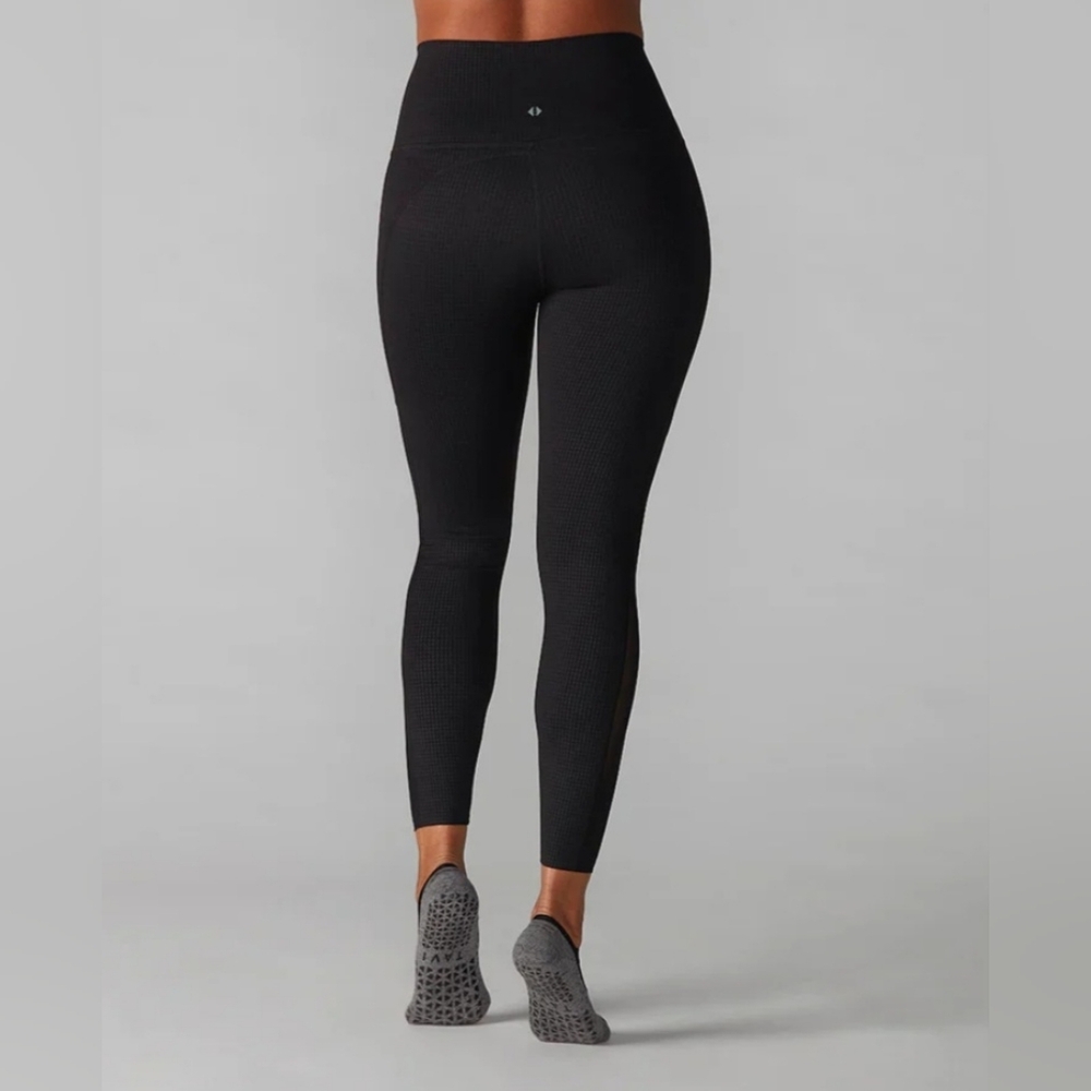 Tavi Pace 7/8 Waffle Tight Leggings Womens Large Ebony Black